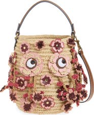 Anya Hindmarch Blossom Creature Crochet Raffia Crossbody Bag