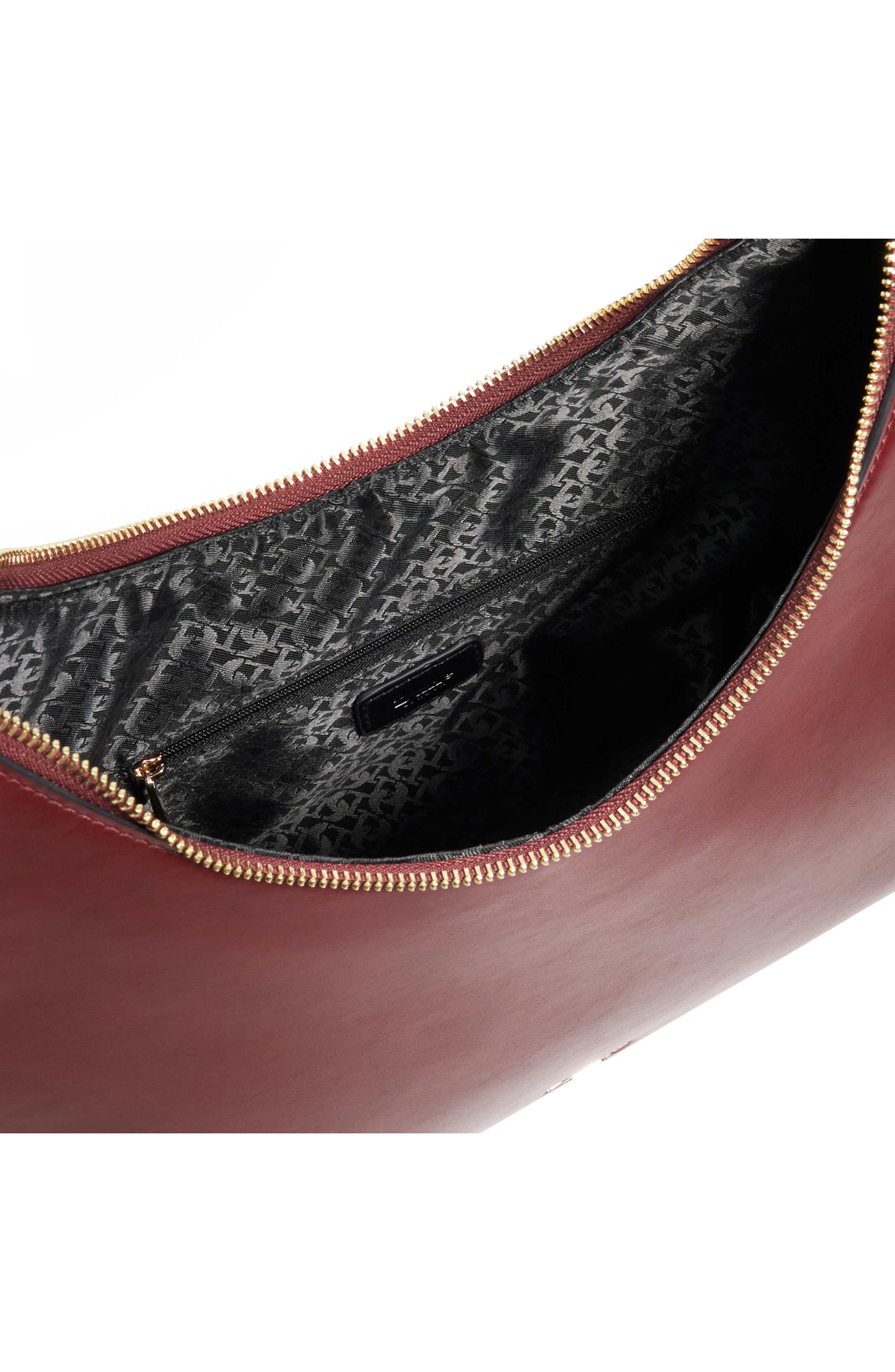Daintilies Faux Leather Shoulder Bag, Alternate, color, BURGUNDY