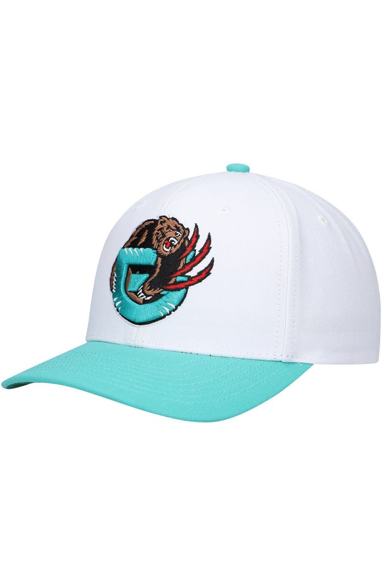 Mitchell & Ness Men's Mitchell & Ness White/Turquoise Vancouver Grizzlies Hardwood Classics Core 2-Tone 2.0 Pro Snapback Hat, Main, color, 