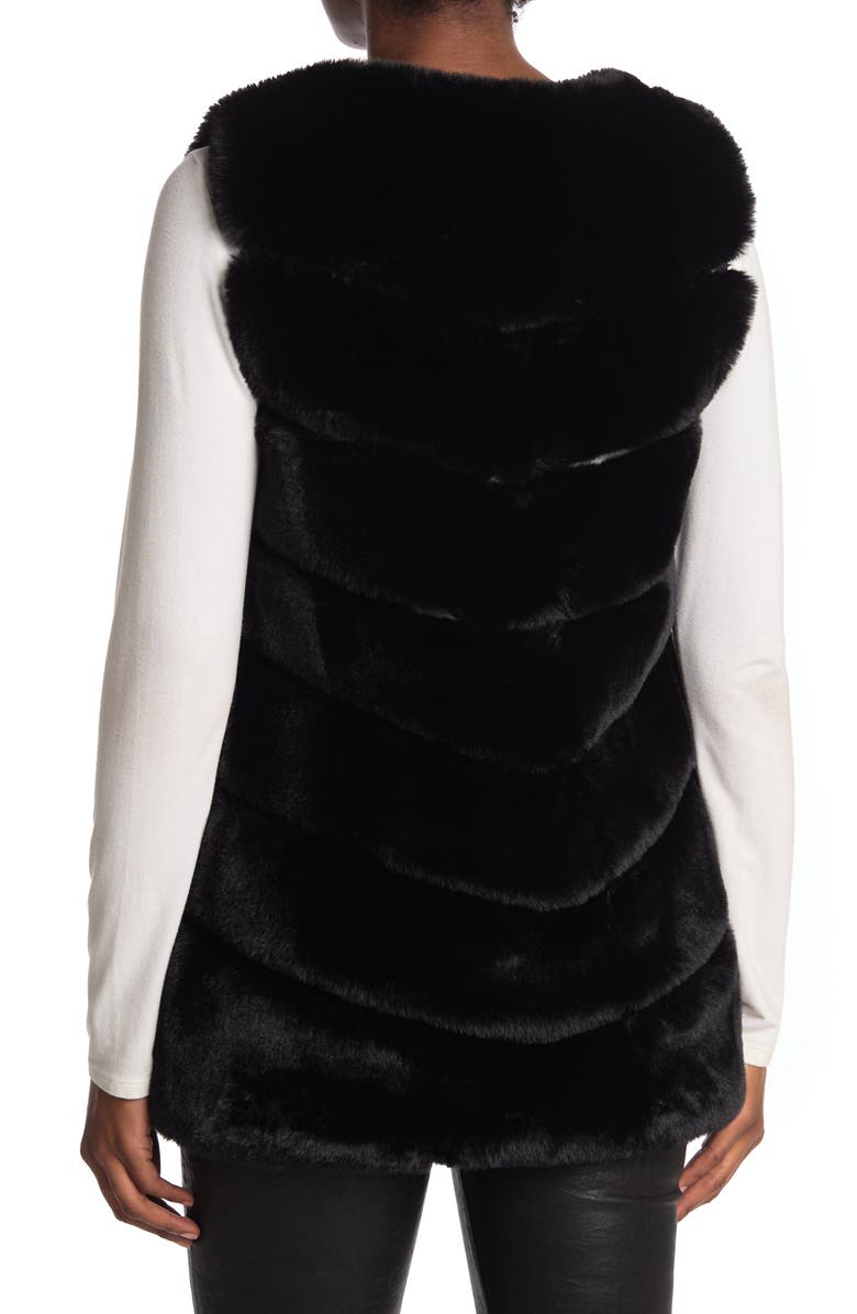 La Fiorentina Quilted Faux Fur Vest, Alternate, color, 