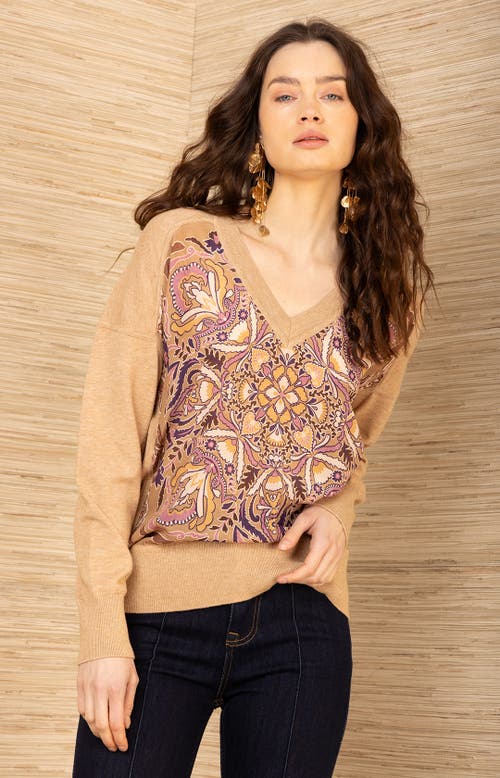 Hale Bob Stormi Silk Top In Brown