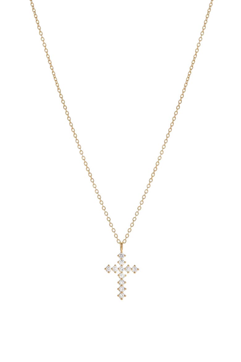 14k Gold Plated Wena Cross Necklace Statement Piece Everyday Wear, Main, color, Gold