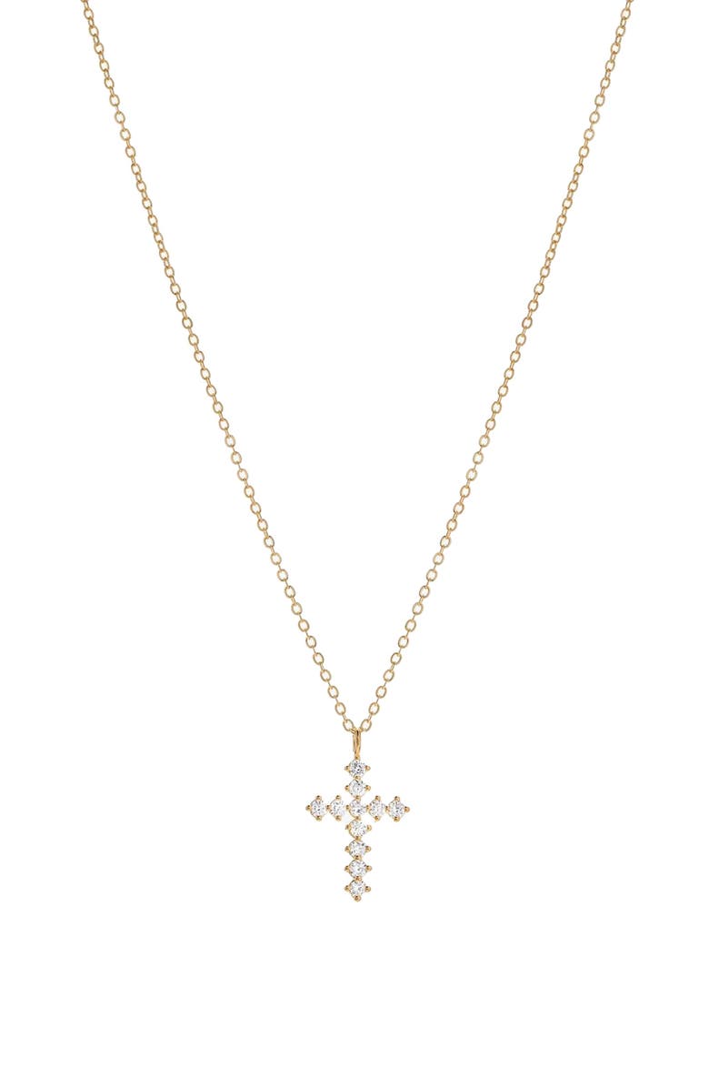 Bearfruit Jewelry 14k Gold Plated Wena Cross Necklace Holiday Gift Idea, Main, color, Gold
