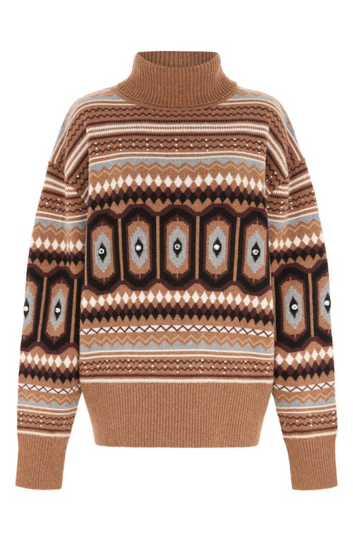 Aligne Christine Fair Isle Sweater Brown In Brown