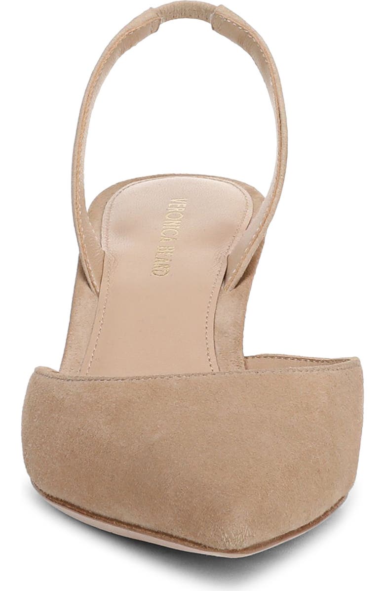 Veronica Beard Caroline Slingback Pointed Toe Kitten Heel Pump, Alternate, color, Sand
