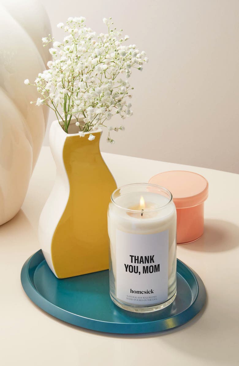 homesick Thank You, Mom Scented Candle, Alternate, color, White