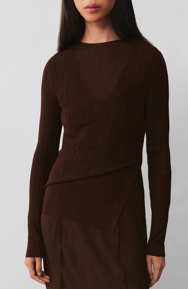 MANGO Semitransparent Rib Sweater, Main, color,