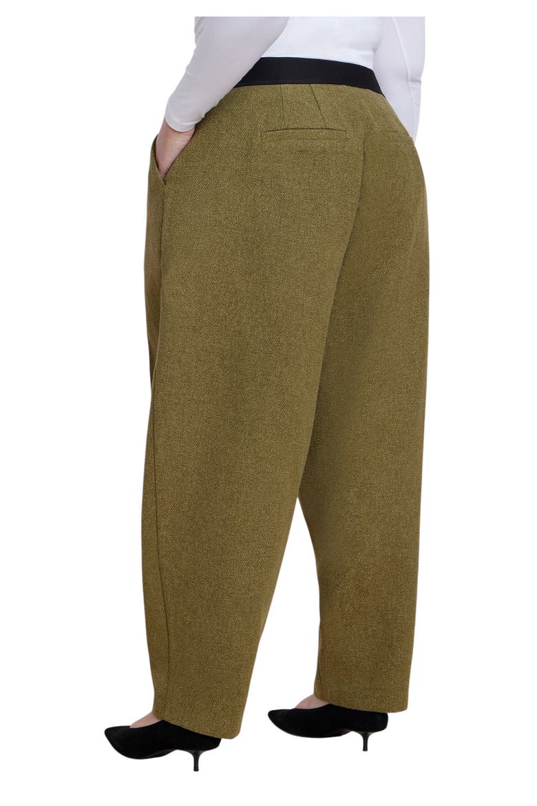 Elastic Waist Straight Leg Trouser (plus), Alternate, color, AVOCADO