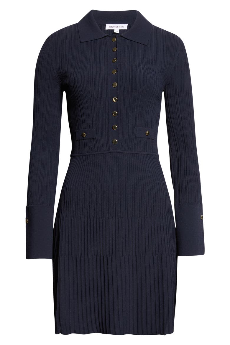 Lauper Variegated Rib Long Sleeve Sweater Dress, Alternate, color, NAVY