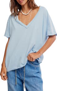 Free People Nina V-Neck Cotton T-Shirt