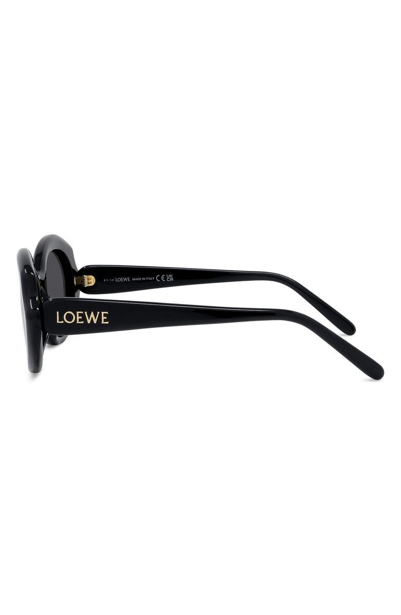 Loewe Thin Mini 54mm Oval Sunglasses, Alternate, color, Shiny Black / Smoke