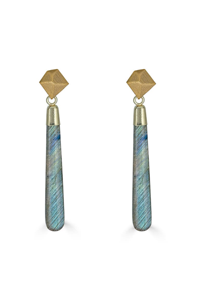 Loni Paul Jewelry Labradorite Long Drop Earrings, Main, color, Gold