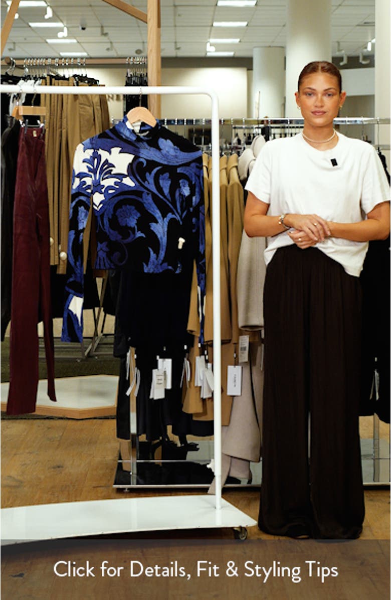 Delaina Print Turtleneck Crop Top, sales video thumbnail