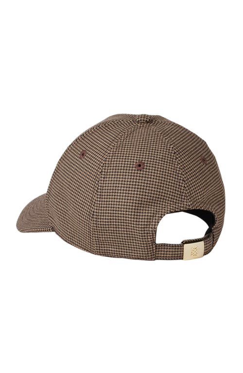 Sandro Houndstooth Embroidered Baseball Cap In Brown