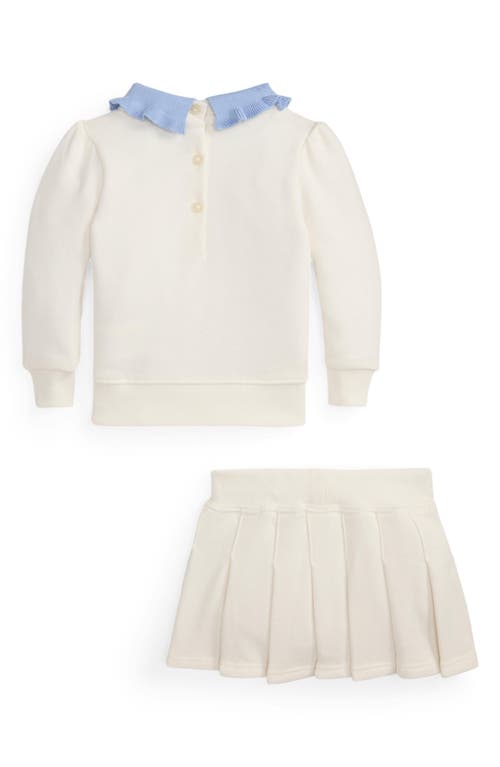 Shop Ralph Lauren Contrast Collar Sweatshirt & Pleated Skirt Set
