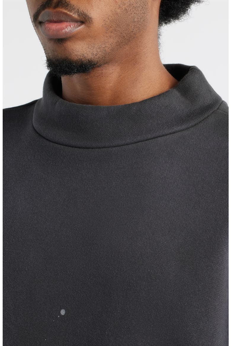 Monochrome Mock Neck Sweatshirt, Alternate, color, CARBON