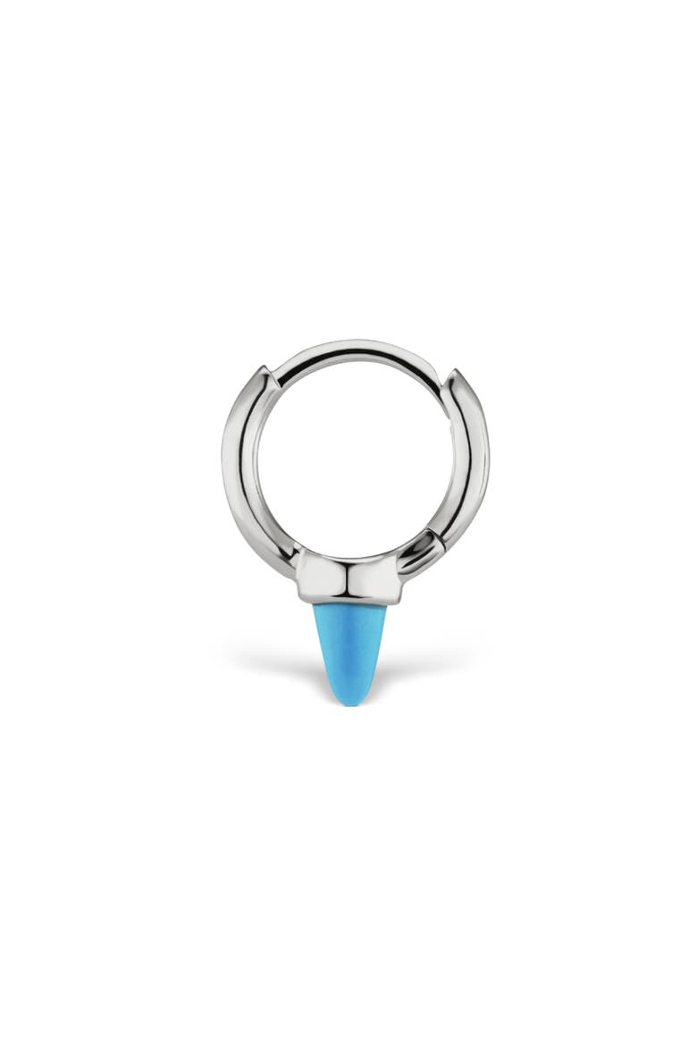 Turquoise Spike Single Clicker, Alternate, color, 14K WHITE GOLD