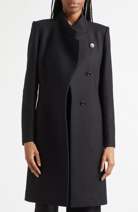 Max Asymmetric Collar Wool Blend Coat