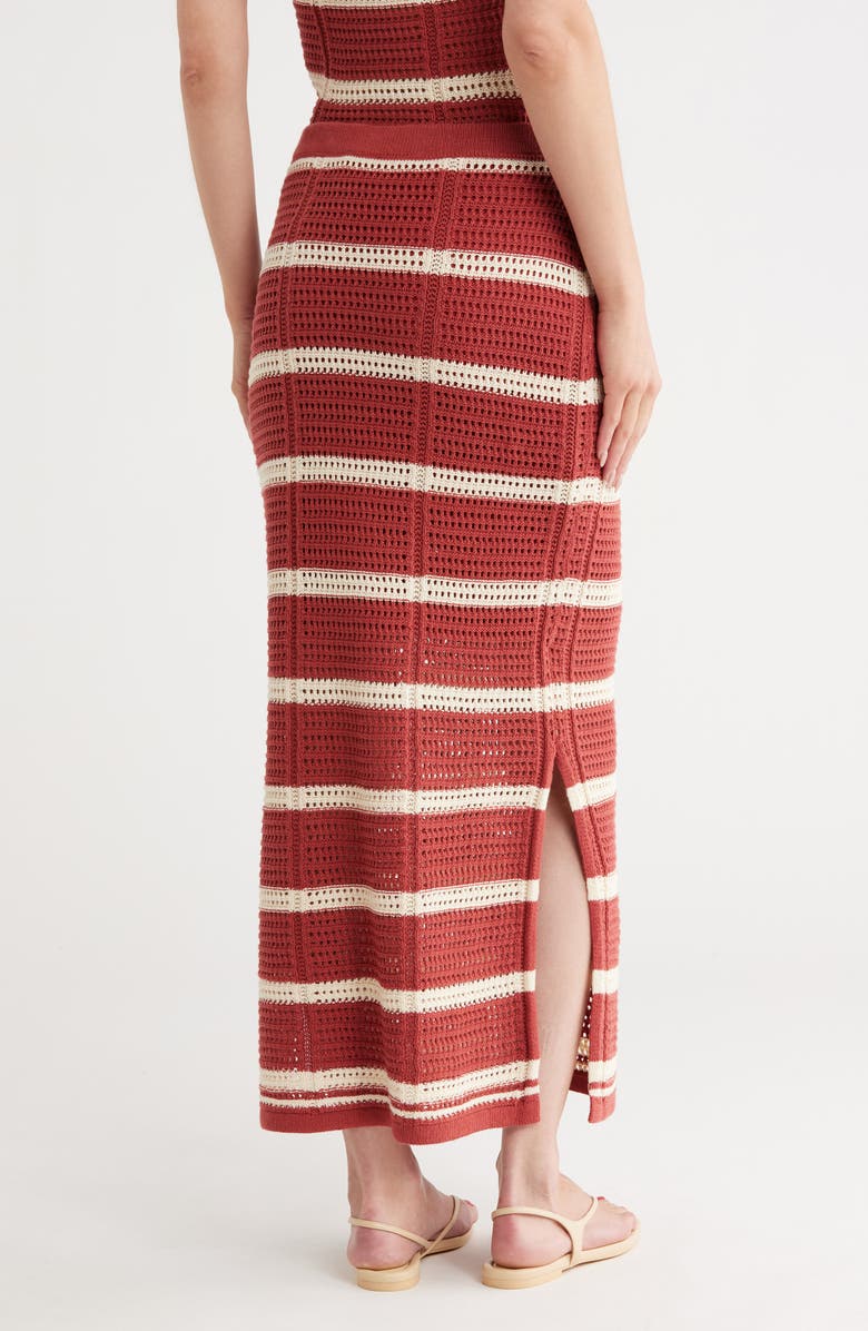 VERO MODA Sardina Stripe Sweater Skirt, Alternate, color, Marsala/ Birch