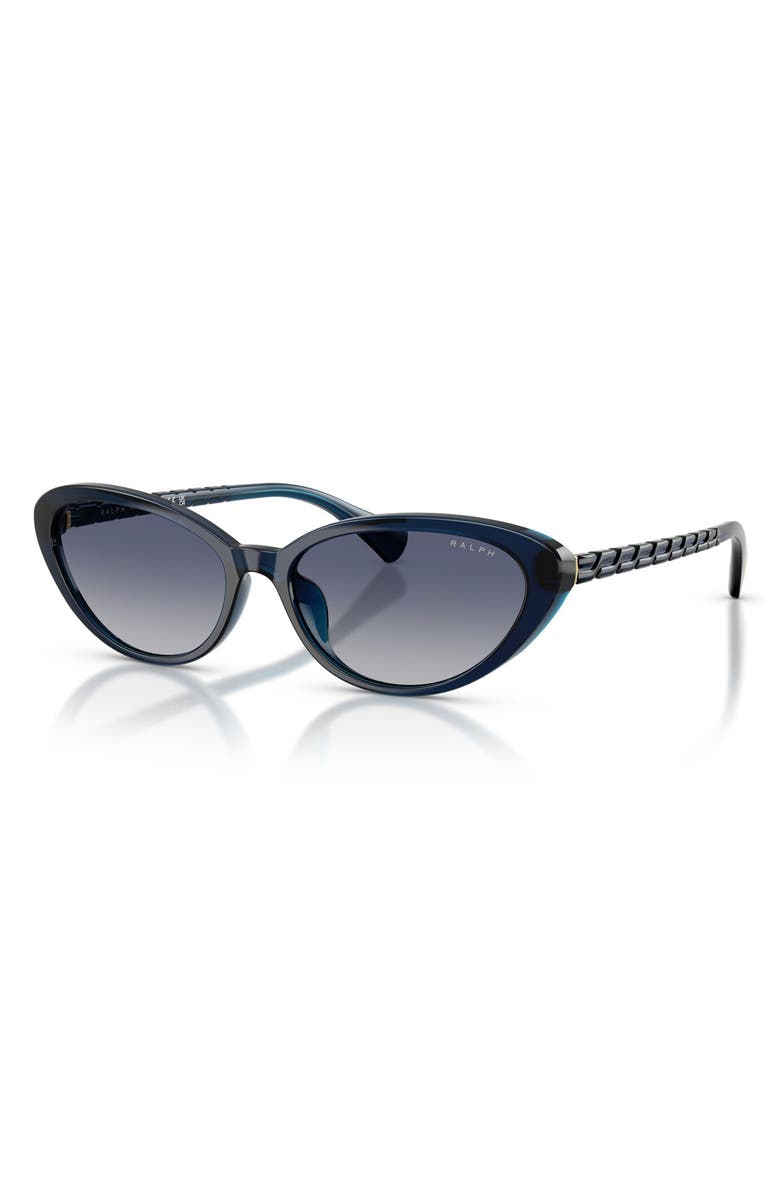 Ralph Lauren 56mm Butterfly Sunglasses, Alternate, color, Dark Transparent Blue
