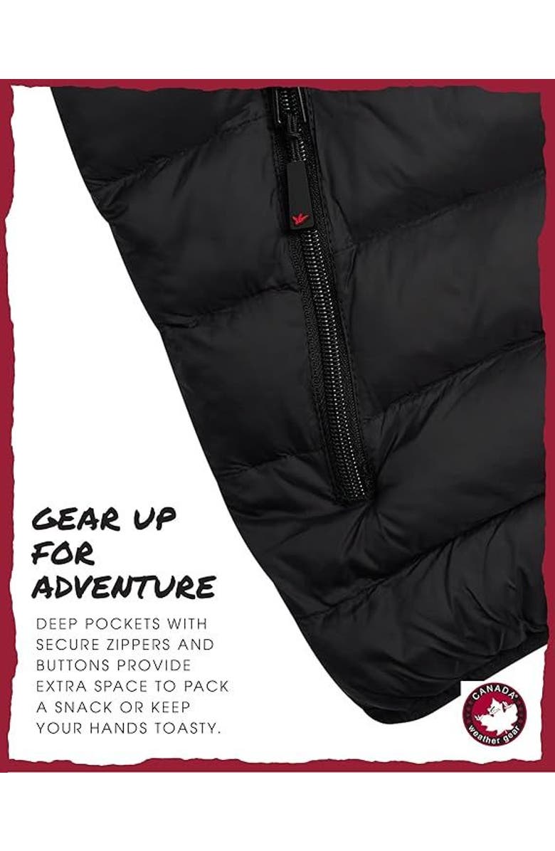 CANADA WEATHER GEAR Men's Packable Puffer Bubble Coat, Alternate, color, Black/Color Patch
