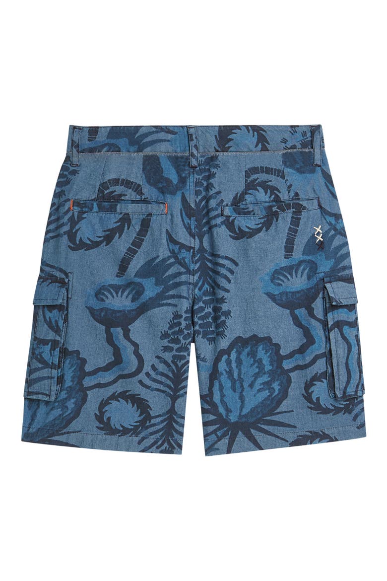 Kids' Chambray Cargo Shorts, Alternate, color, DESERT FLORAL INDIGO