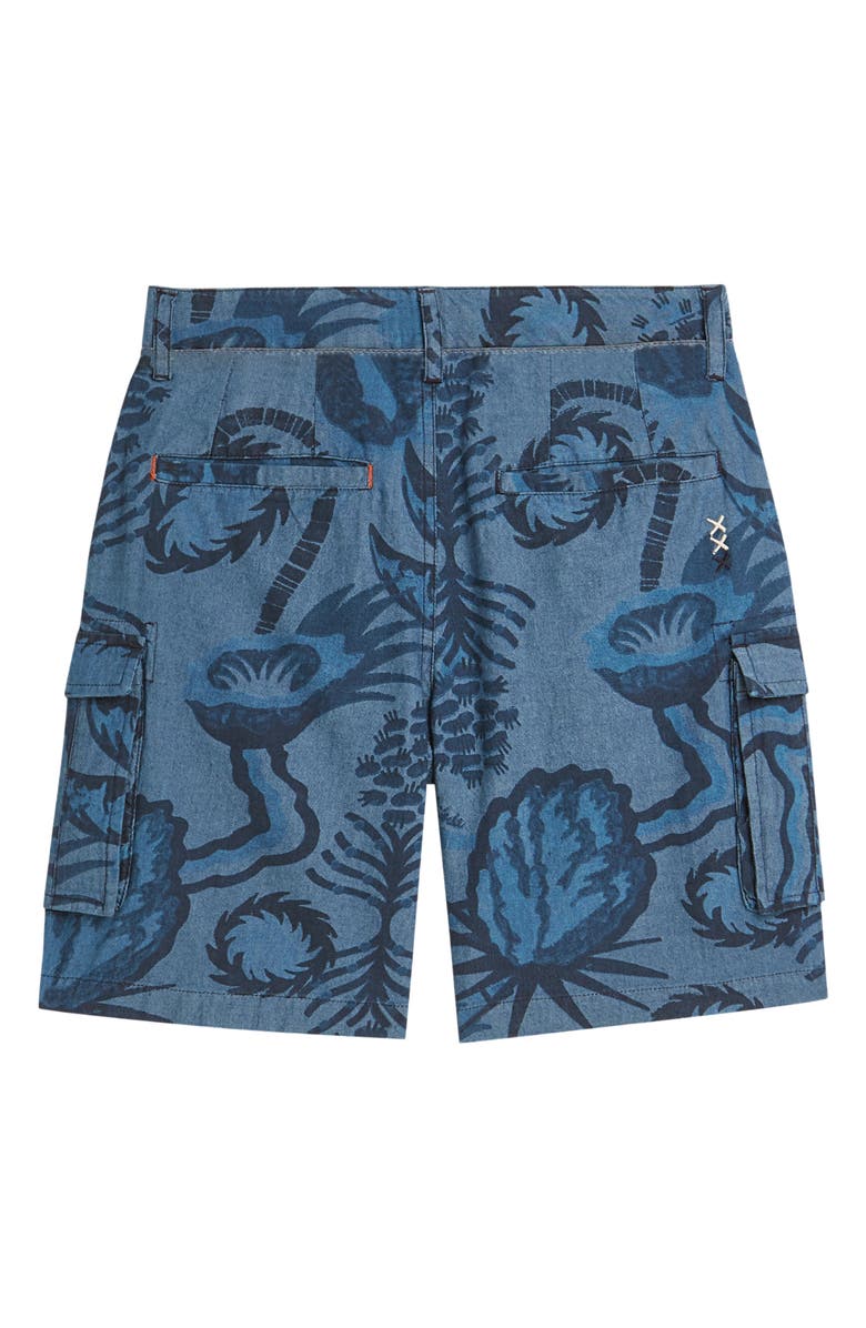 Scotch & Soda Kids' Chambray Cargo Shorts, Alternate, color, Desert Floral Indigo