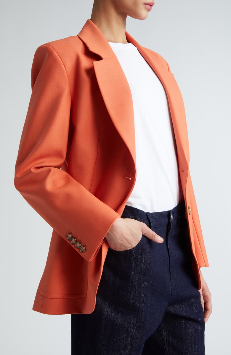 Victoria Beckham Patch Pocket Stretch Twill Blazer, Alternate, color,