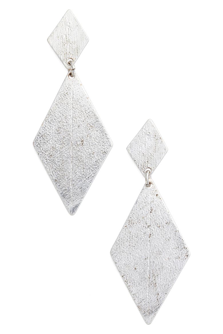 Kite Earrings, Main, color, SILVER