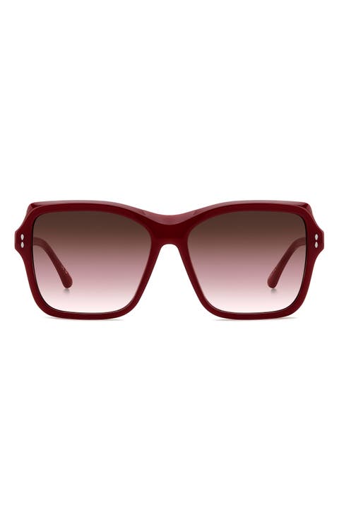 58mm Gradient Square Sunglasses