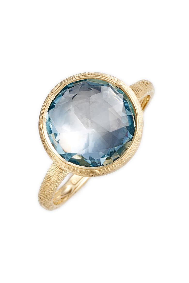 Stackable Semiprecious Stone Ring, Main, color, YELLOW GOLD/ BLUE TOPAZ