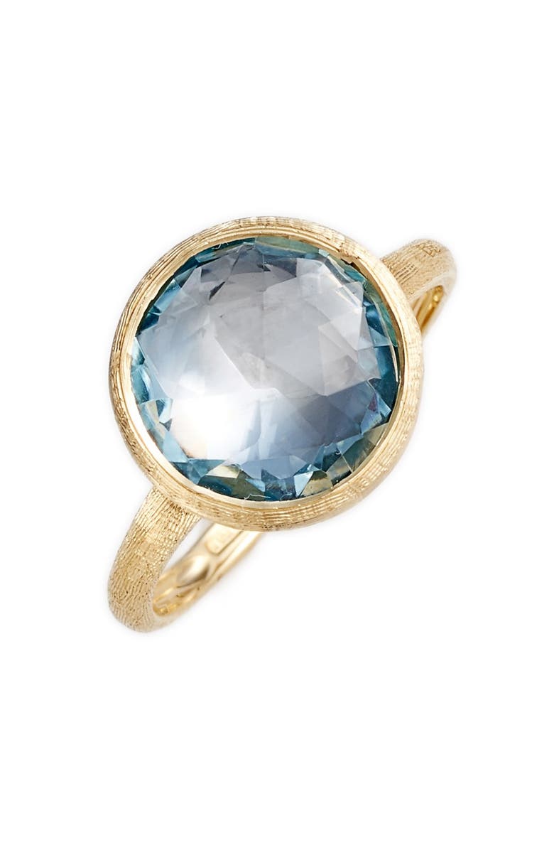 Marco Bicego Stackable Semiprecious Stone Ring, Main, color, Yellow Gold/ Blue Topaz