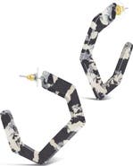 Sterling Forever Open Geometric Hoop Earrings