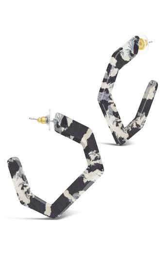 STERLING FOREVER Open Geometric Hoop Earrings