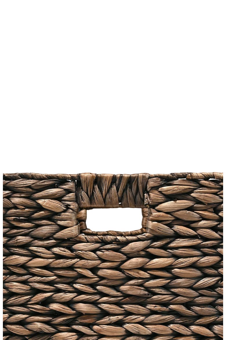 Bryce Classic Farmhouse Handwoven Hyacinth Collapsible Storage Cube Baskets with Handles,, Alternate, color, Woody