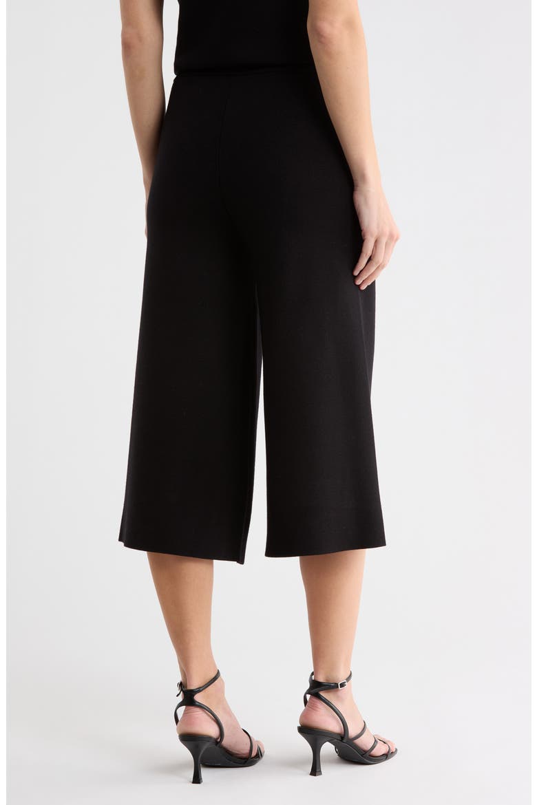 Milano Sweater Knit Culottes, Alternate, color, BLACK