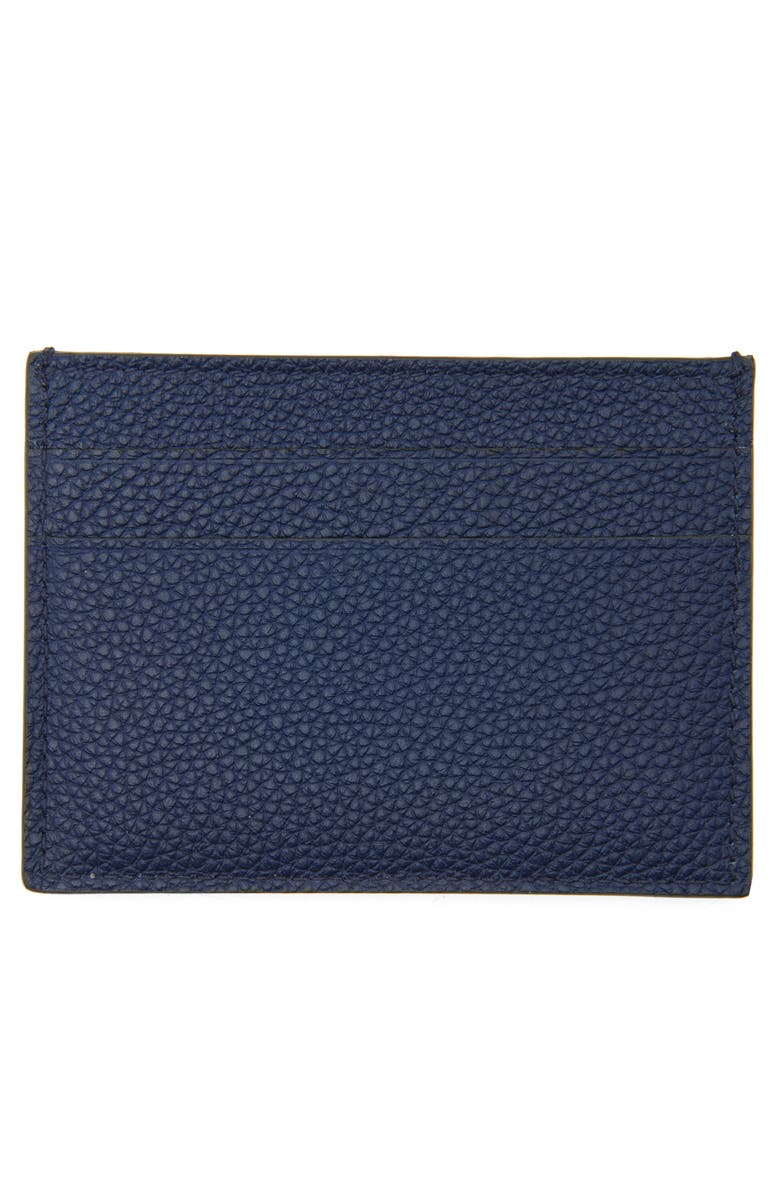 Balenciaga Logo Leather Card Case, Alternate, color, 4032 Midnight Blue