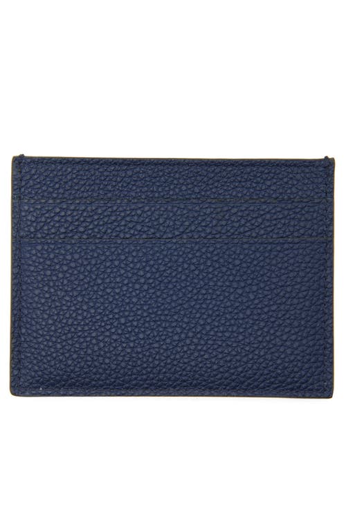 Balenciaga Logo Leather Card Case In 4032 Midnight Blue