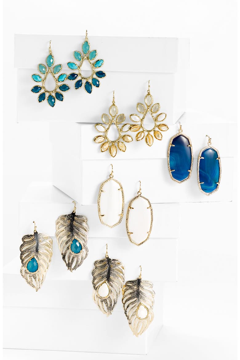 'Nyla' Large Teardrop Floral Earrings, Alternate, color, WHITE