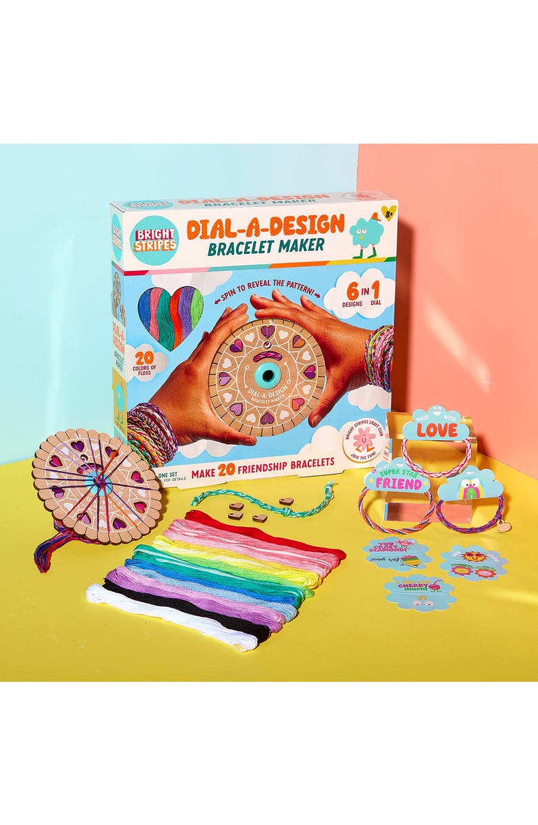 BRIGHT STRIPES Dial-a-Design Friendship Bracelet Maker, Alternate, color, Multi