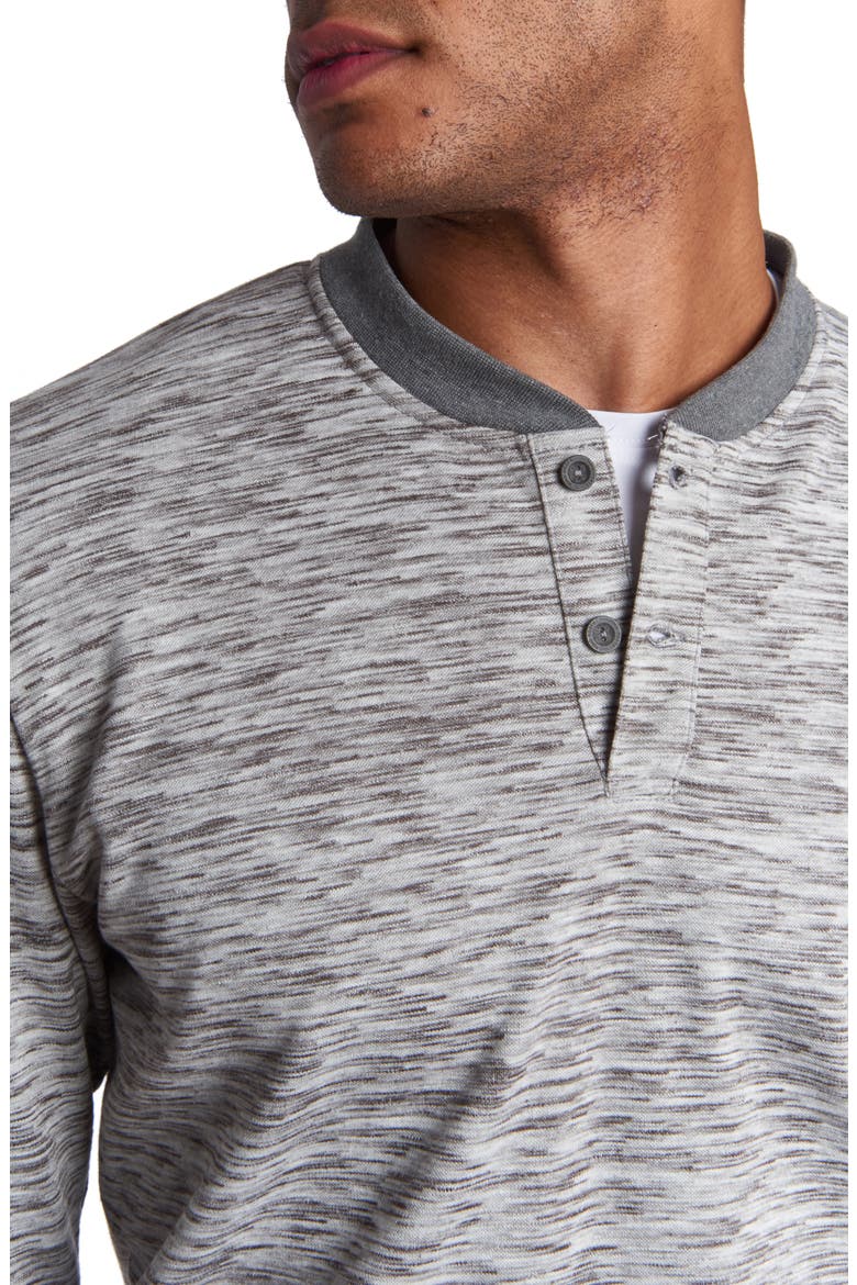 Heathered Henley Shirt, Alternate, color, GREY