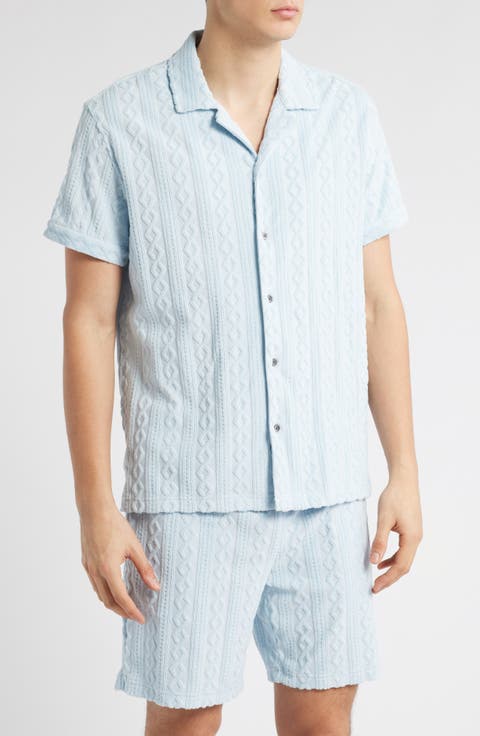 Maverick Textured Knit Camp Shirt