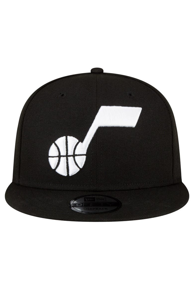 Men's New Era Black Utah Jazz Official Team Color 9FIFTY Snapback Hat, Alternate, color, Black
