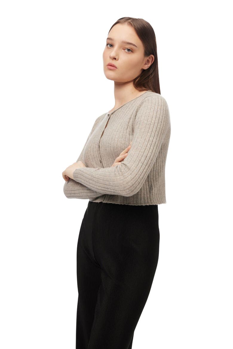 Lightweight Cashmere Cardigan, Alternate, color, dawn blue