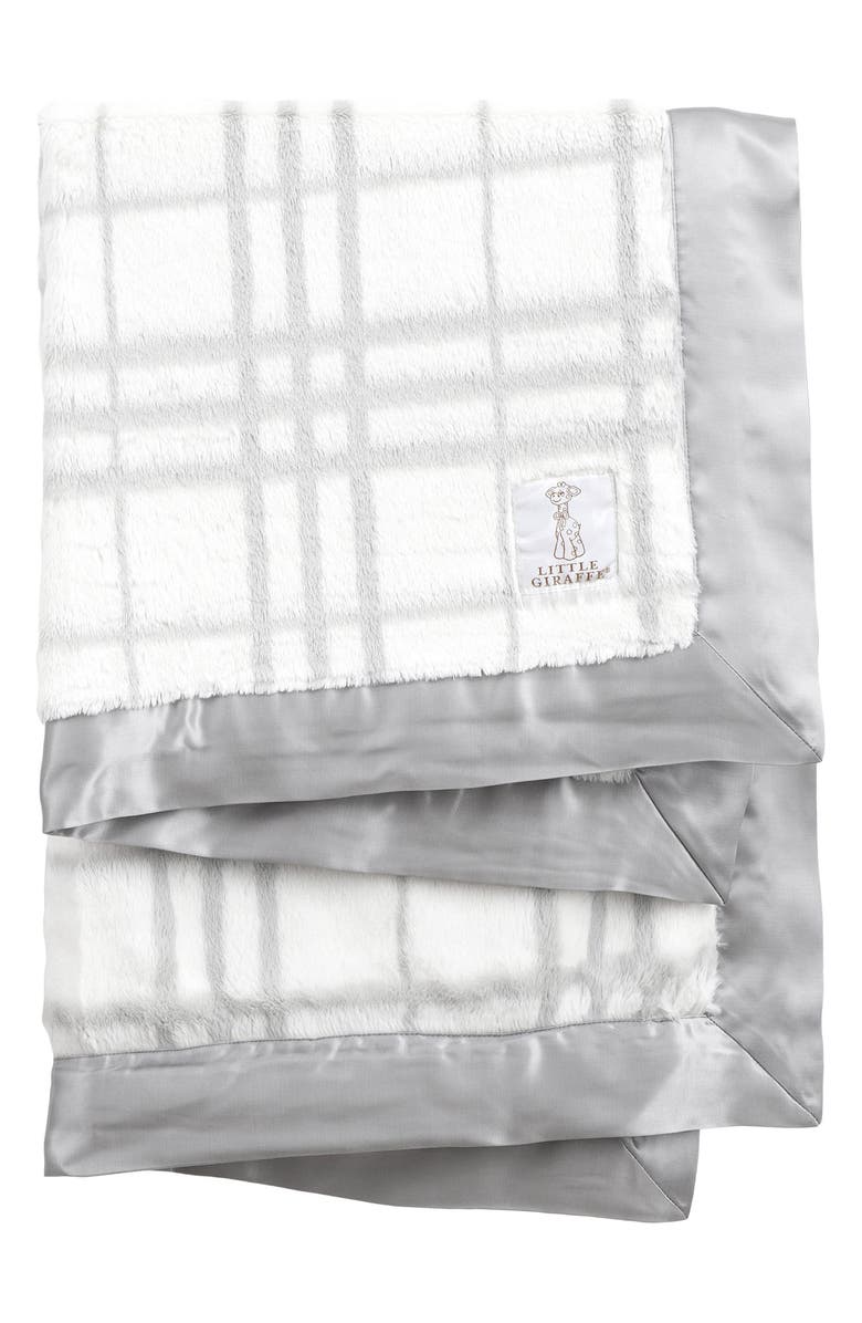 Little Giraffe Luxe Plaid Baby Blanket, Main, color, 