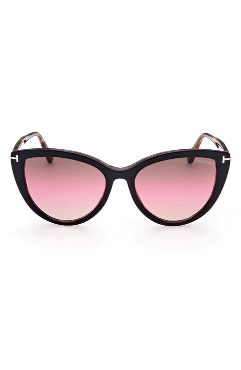 Isabella-02 56mm Gradient Cat Eye Sunglasses