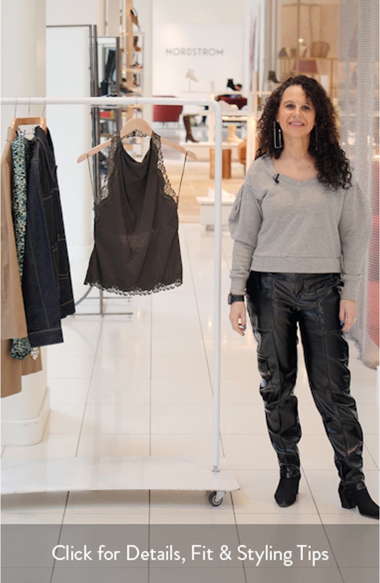 Kristen Draped Lace Detail Cotton Halter Top, sales video thumbnail