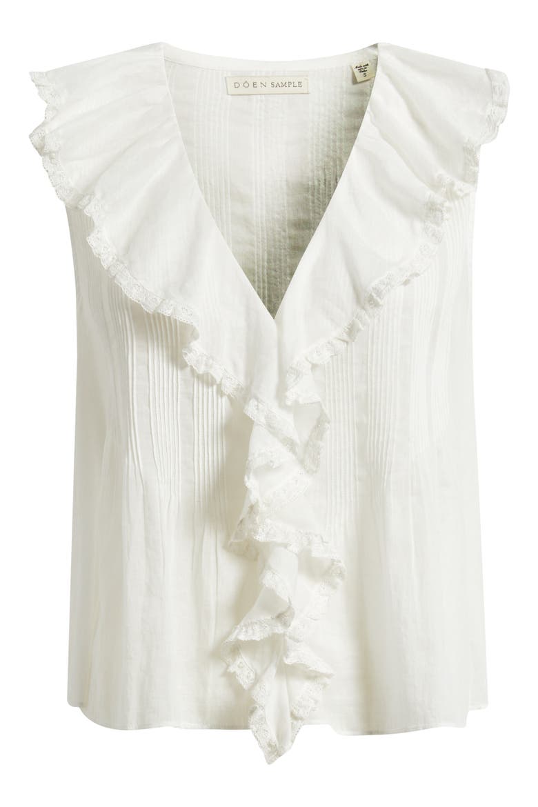Hilda Pintucked Sleeveless Organic Cotton Top (Nordstrom Exclusive), Alternate, color, SALT