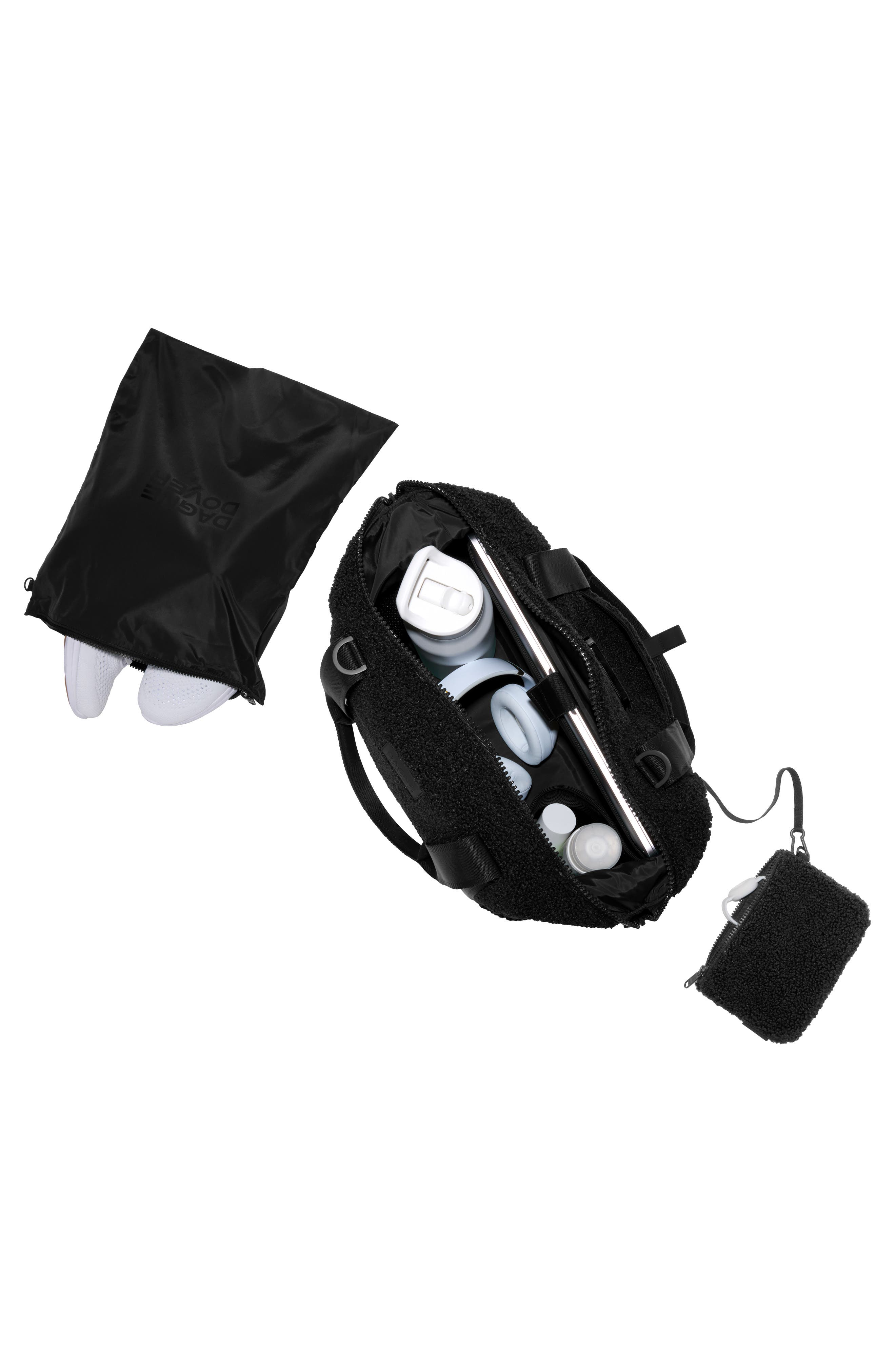 Dagne Dover Landon Medium Neoprene Carryall, Alternate, color, Onyx Shearling