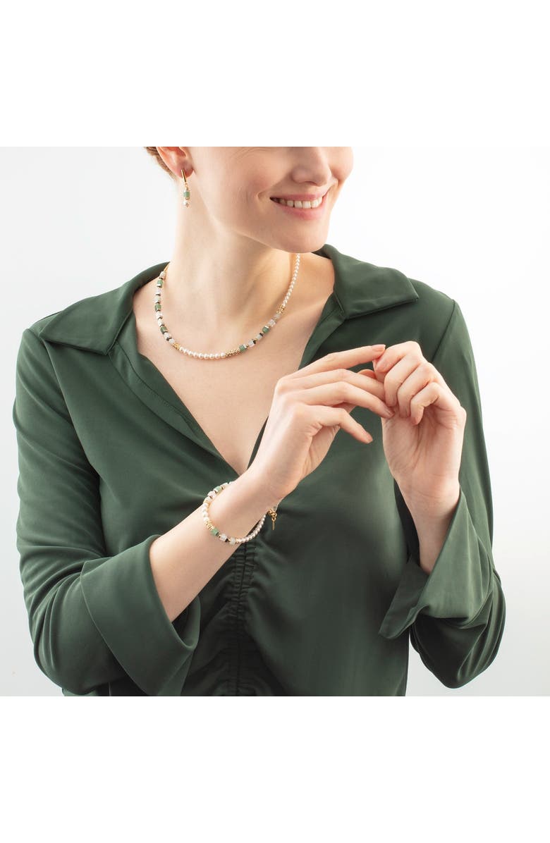 COEUR DE LION Precious Fusion Offset Gold Bracelet, Alternate, color, Green